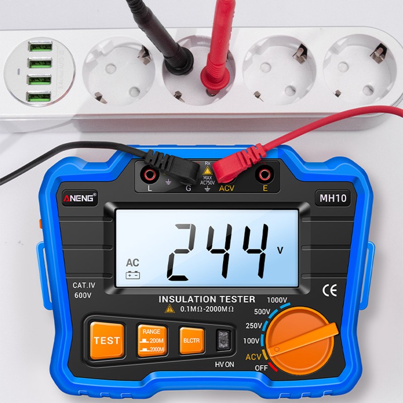 Insulation Resistance Tester 100V/ 250V/ 500V/ 1000V Resistance Tester with