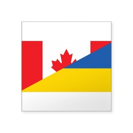 CafePress Canadian Support Towards Ukraine Sticker Square Bumper Sticker Car Decal