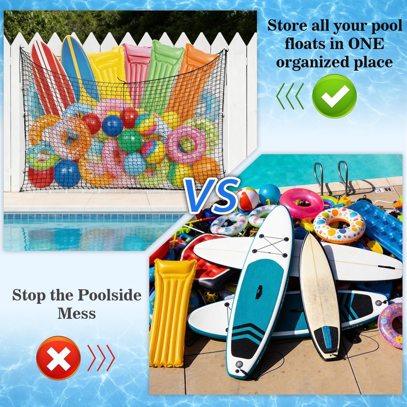 Extra Large Pool Float Storage Bag,79×47 in Hanging Pool Toy