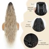 Ombre Brown Mix Blonde Curly Claw Ponytail 26", Fluffy Natural