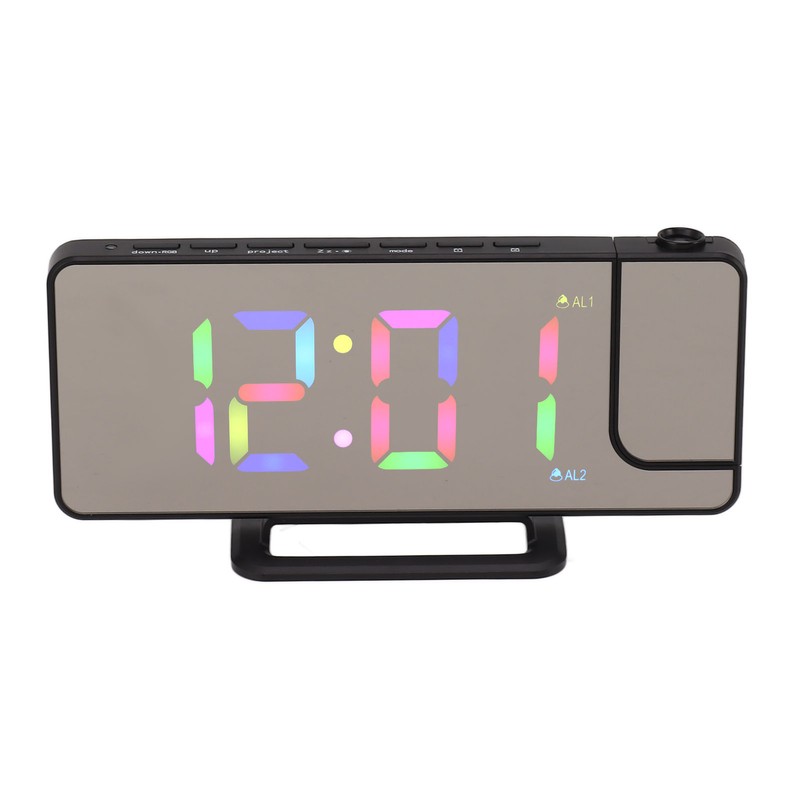 Digital Clock RGB LED Large Screen Mirror Projection Multifunctional Table