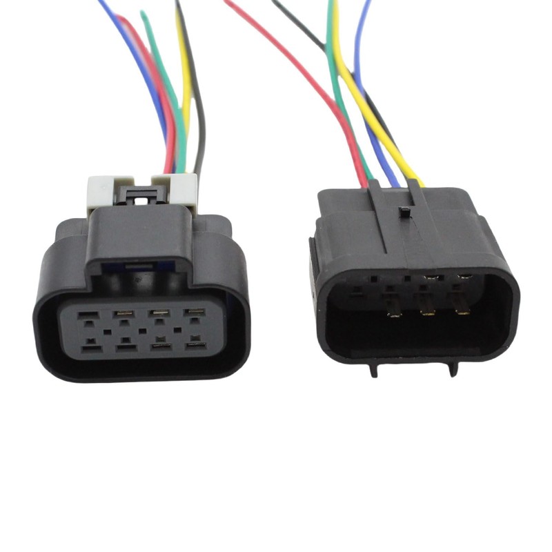 Powkos Male and Female Headlight Connector Plug Harness Pigtail 5-Pin
