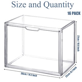 Bucherry 6 Pack Purse Storage Organizer for Closet,Clear Acrylic Display Case for Handbag Organizer,Stackable Purse Organizer with Magnetic Door for Collectibles Hats Shoes Wallet Book