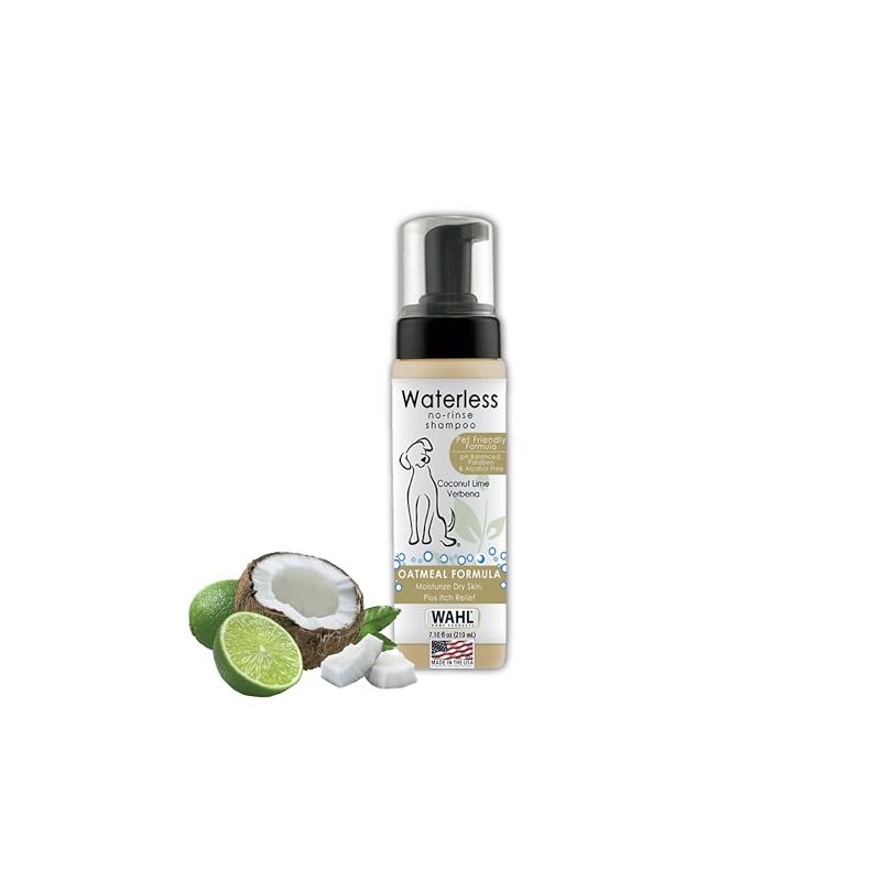 Wahl 100% Natural Pet No-Rinse Waterless Shampoo, Coconut Lime Verbena