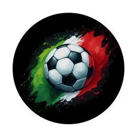 Football Italy Flag Magnet Round Euro 2024 Fan Item Sporty Ball Magnet in Italy Country Colours Green White Perfect for Collecting