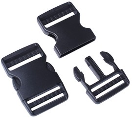 GYGYL 4 Pack 1.5" Wide Plastic Side Release Buckle Clip for Luggage, Rucksack/Back Pack, Webbing Strap--20mm, 25mm, 30mm, 40mm, 50mm (40mm)