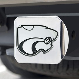 FANMATS 25050 Kansas State Wildcats Chrome Metal Hitch Cover with Chrome Metal 3D Emblem