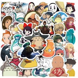 Yangsiw Hayao Miyazaki Stickers Japanese Cartoon Stickers, Studio Ghibli Anime Stickers for Laptop, Cars, Phone, Water Bottle, Skateboard, Suitcase, Guitar, Pad 50pcs …