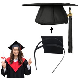 Macute Adjustable Graduation Cap Headband Insert Support Wearing From Multiple Angles -Anti-Fall Grad Cap Headband for Curly Hair, Hat Accessories Graduation Gifts for Graduates, Students, Girls
