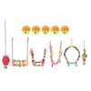 Bird Swing Hanging Toys Wooden Educational Colorful Parrot Swing Chewing