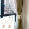 2-Pack Magnetic Curtain Tie Backs, 22.8" Braided Rope Holdbacks with