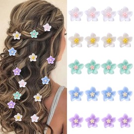 papasgix 20Pcs Mini Flower Hair Clips Cute Hair Pins & Barrettes Colorful Clips for Wedding & Bridal Flower Hair Accessories for Girls Women (Blue)