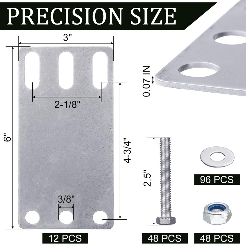 Hicarer 12 Pcs E Track Accessories Back Plate Set E