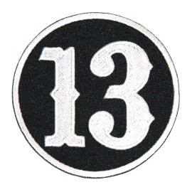 Circle 13 Patch EMROIDERED IRON ON BIKER MC PATCH