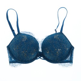 Victoria's Secret Bra Bombshell Add 2 Cups Shimmer Lace (32C, Blue)