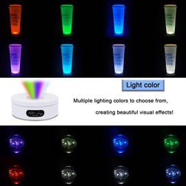 YVV 360° LED Rotating Display Stand, 4.72" Turntable with Multicolor Lights, Battery/USB Powered, 4.4 lb Capacity