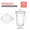 50-Pack Clear 16 oz Cups with Sip-Through Lids – Extra-Wide
