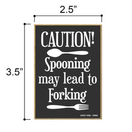 Honey Dew Gifts, Caution Spooning May Lead to Forking, 2.5 inch by 3.5 Inch, Funny Fridge Magnets, Locker Decorations, Decorative Refrigerator Magnets, 76966