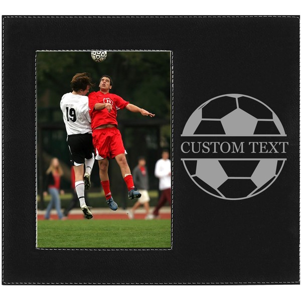 Add Your Name Soccer Faux Leather Black Leatherette Personalized Group