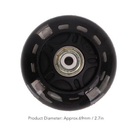 Ymiko Ruedas para Patines, Ruedas para Patines, Ultra Silenciosas, 4 Piezas, 2,7 Pulgadas, Color Negro, Rueda Flash para en Línea de PU Poleas