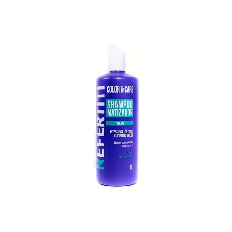 Shampoo Matizador Bleu Neferti 1L by Gaero Intensifica Tonos Plateados