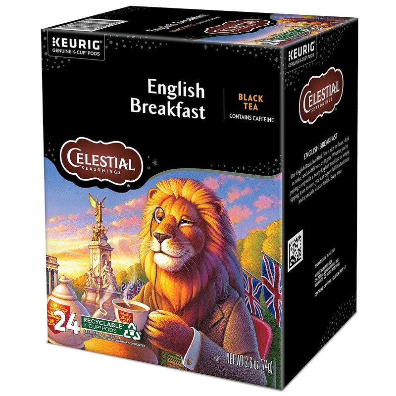 Celestial Seasonings® English Breakfast Tea Single-Serve K-Cup®, Carton Of 96