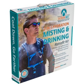 ExtremeMIST Misting System Retrofit Kit - Convert Your Hydration Backpack to an Amazing Misting & Drink Backpack | Includes Pump, Nozzle, Remote, & Rechargeable Battery - Cools The air up to 30°F