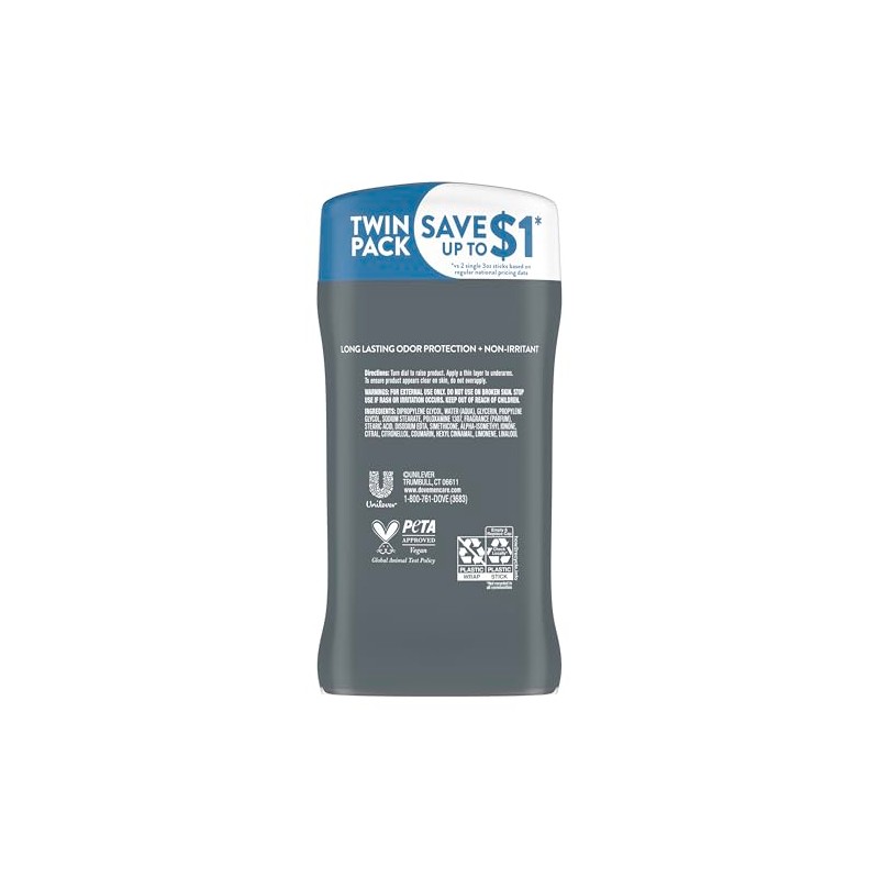 Dove Men+Care Deodorant Stick, Clean Comfort, 3 oz ( Pack