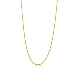 The Bling Factory 1.9mm 24k Yellow Gold Plated Stainless Steel Round Snake Chain Necklace, 20 inches + Gift Box