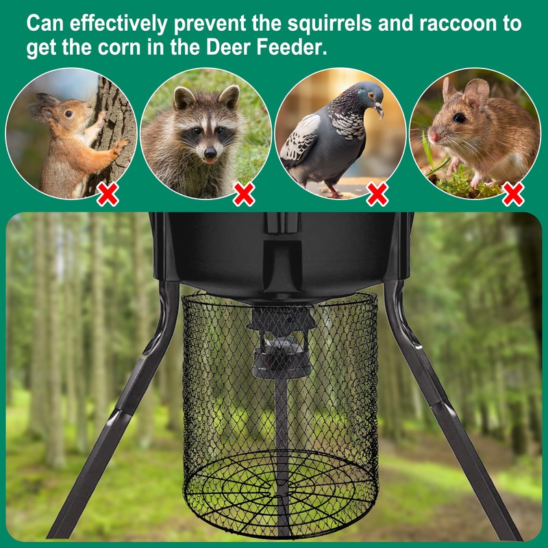 Foldable Deer Feeder Varmint Guard, 13x12 in Stainless Steel Deer