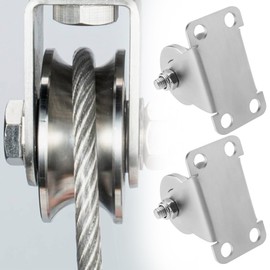 The Lord of the Tools 2PCs 32mm V Style Cable Pulley for 3-10mm Wire Ropes Wheel for Pulley System Sliding Gate Load Capacity 150kg