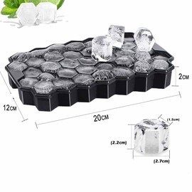 GeorgeX Bandejas para Cubitos de Hielo Moldes Reutilizables de Silicona para 37 Cubitos de Hielo Moldes para Hielo de Silicona para Fiestas, Bares