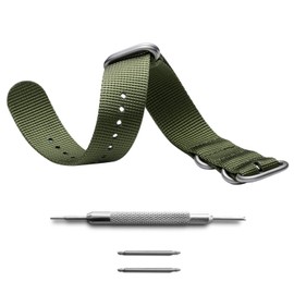 ADDIESDIVE 20 mm 22 mm Universal Watch Strap, Nylon Canvas Woven Loop Replacement Strap, Buckle Closure, Adjustable Clasp for Smart Watch, Sport, Fitness Tracker, Nylon