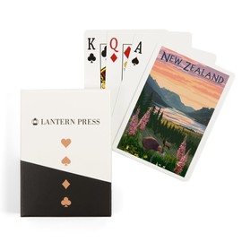 Lantern Press New Zealand, Kiwi and Spring Flowers (52 Playing Cards, Poker Size Card Deck with Jokers)