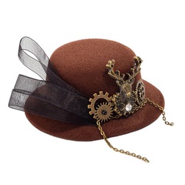 BLESSUME Victorian Punk Mini Bowler Hat Hair Clip Party Hat Dancing Cocktail Head Clip