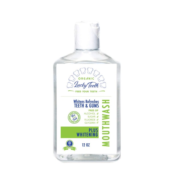 Lucky Teeth Organic Food Grade Peroxide MouthWash - Plus WHITENING - Whitens, Refreshes. Food Grade Peroxide + Essential Oils. … (1)