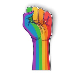 Gay Pride Rainbow Fist Resist - 5" Magnet for Car Locker Refrigerator