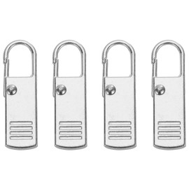 PATIKIL Zipper Pull Replacement, 4 Pcs Detachable Metal Zipper Tab Repair Kit Handle Fixer Extension for Luggage Backpacks Suitcase, Silver Tone