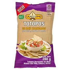 Sanissimo, Totopos Horneados de Maíz con Chía, Linaza y Arroz, 280g