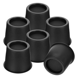 6 Pack Round Bed Risers, 4 Inch Furniture Raising Blocks, Black Lifts with Non-Slip Foam Pads, Heavy Duty Dorm Bed Frame Extenders for Desk Chair, Table Legs, Sofa Couch