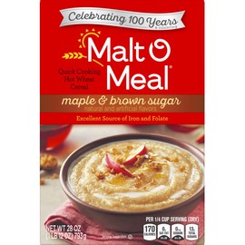 Malt-O-Meal Maple And Brown Sugar - Hot Cereals, 28 Ounce -- 12 per case.