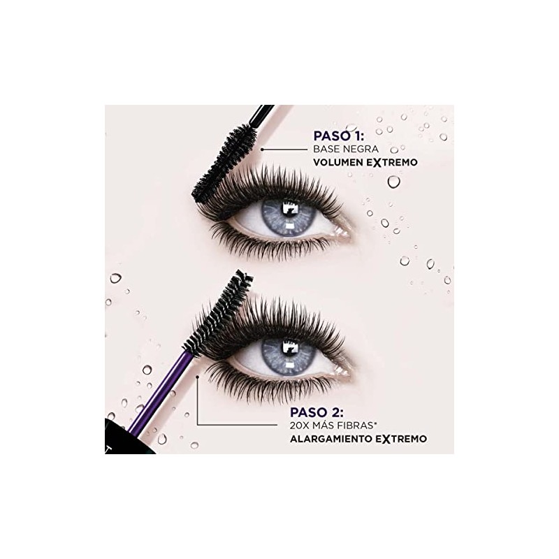L´Oréal Paris Mascara de pestañas Lavable Voluminous Xfiber Blackest Black,