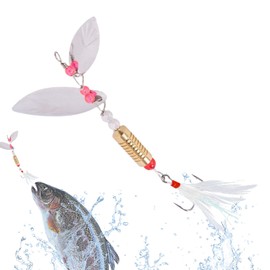 Trout Lures for Lake Fishing | Sequin Bait Lure with Feather Treble Hook | Spinnerbait Fishing Accessories Tools, Long-Distance Casting for Freshwater Saltwater
