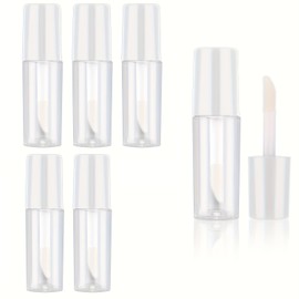 sadkew 5pcs Empty Lip Gloss Tubes, 1.2ml Mini Refillable Cosmetic Containers Bottles Lip Balm Bottles for Lipstick Samples, Lip Balms (Transparent)