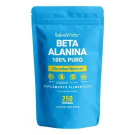 Beta Alanina en Polvo 500 Gramos  100 Pura y Sin saborizantes  250 Porciones  SaludVida