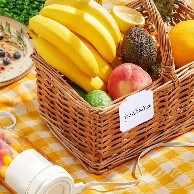 HUSOUE 16PCS Labels for Baskets, Plastic Basket Labels On Writable