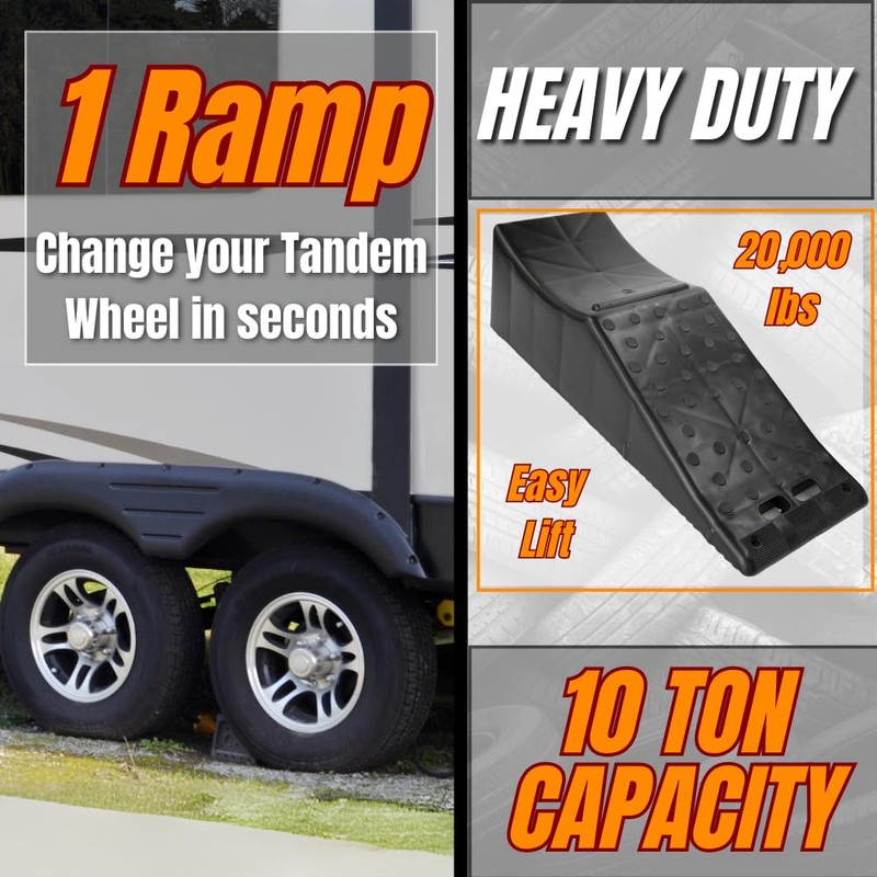 CARAVANTURE Flat Tire Changing Ramp – Heavy Duty Roadside Aid