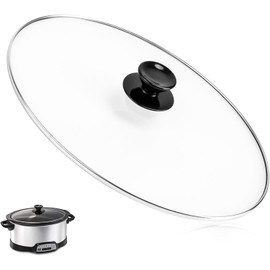 EFP Crock Slow Cooker Pot Lid Oval for Hamilton Beach Crock Pots 7 Quart Glass Oval Lid Replacement