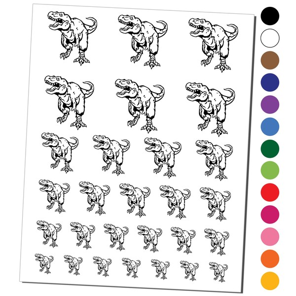 Tyrannosaurus Rex T-Rex Dinosaur on the Hunt Temporary Tattoo Water