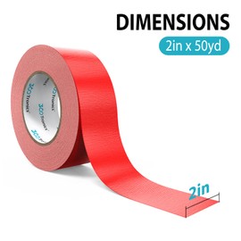 360Tronics Red Duct Tape Heavy-Duty, Waterproof Duct Tapes Tear by Hand and Strong Adhesive, Multi-Purpose Repair Tape, Use for Packaging, Binding, Arts & DIY Crafts Projects, 2in x 50yd (1-Pack)